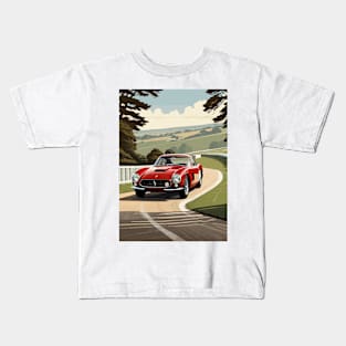 Italian Red GT Classic Car Poster Kids T-Shirt